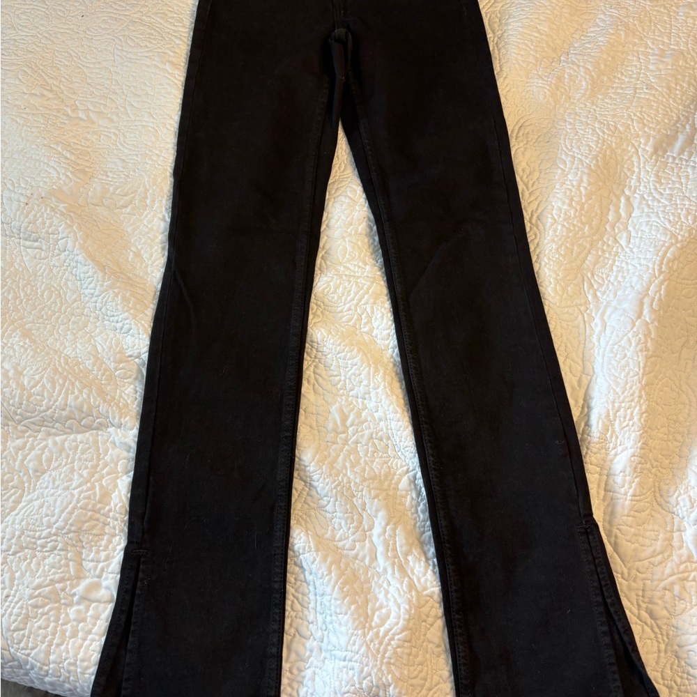 Zara Black Jeans split ankle